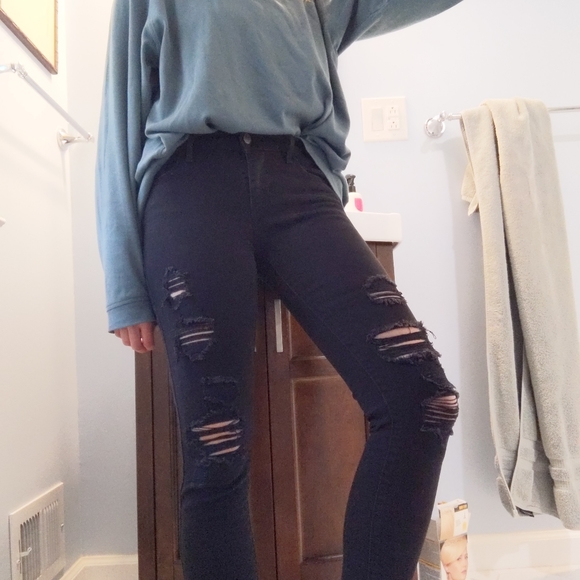 Levi's 710 Super Skinny Destroy - Black - Picture 7 of 7